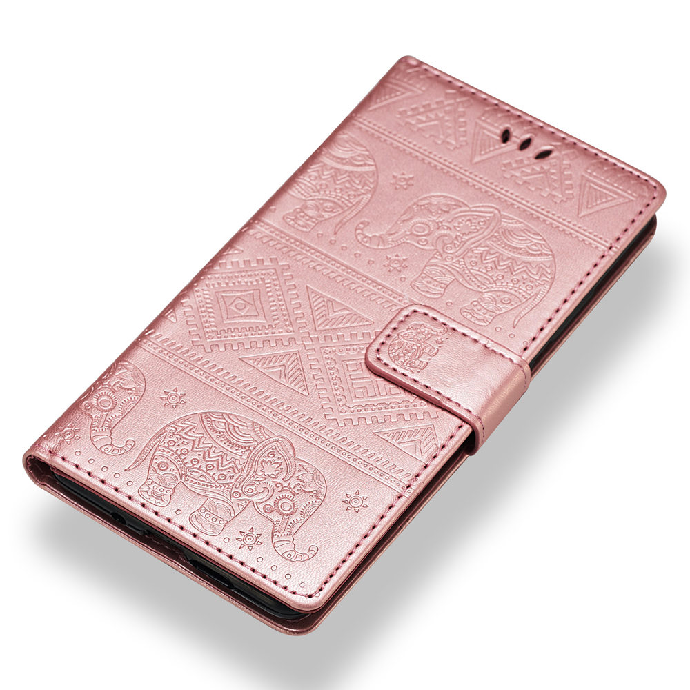 Case Nokia 7 Plus #เคสฝาพับหนัง PU แบบกระเป๋าลายช้าง Imprinted Elephant Magnetic Leather Wallet