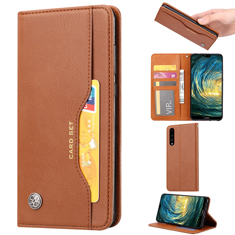 เคส Huawei P20 Pro #เคสฝาพับแบบกระเป๋าสตางค์หนัง PU มีช่องเสียบบัตรคุณภาพดี