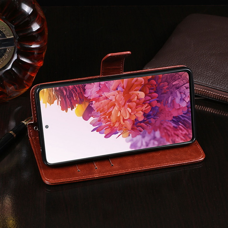 Case Samsung Galaxy S21 FE 5G #เคสฝาพับแบบกระเป๋าสตางค์หนัง PU ผิวหนังม้า Crazy Horse