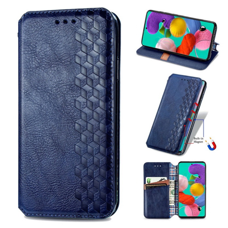 Case OPPO Reno 4 4G #เคสฝาพับแบบกระเป๋าสตางค์ Magnetic Flip Wallet Bracket Leather Lattice TPU Phone Case
