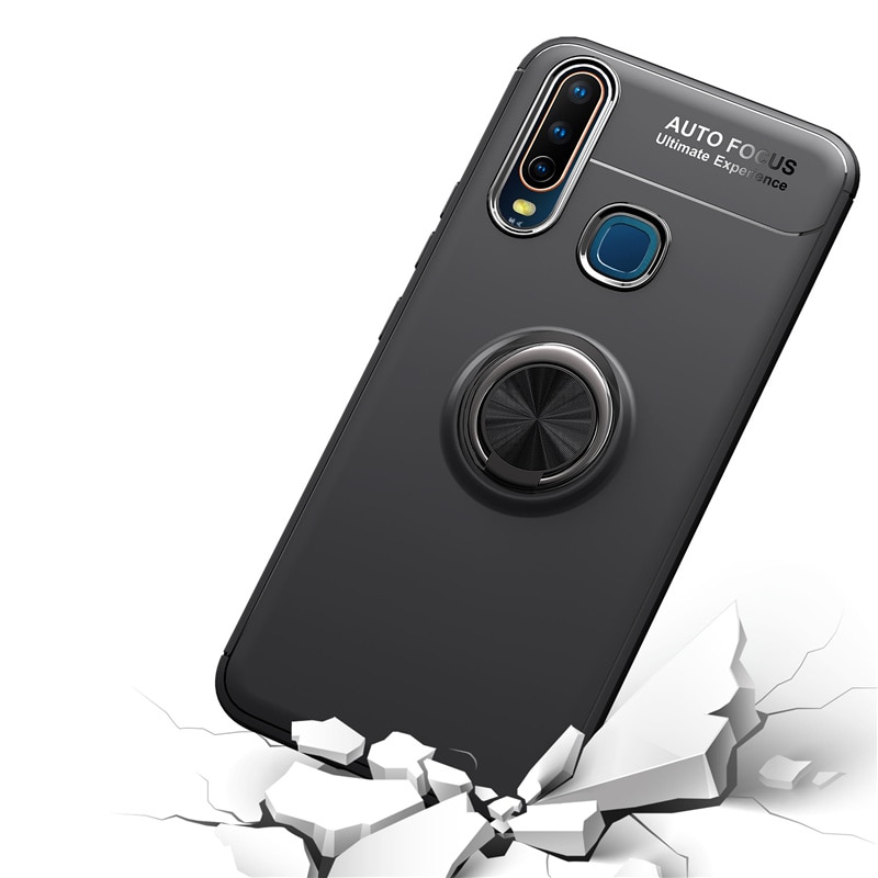 Case Vivo Y19 #เคสฝาหลัง TPU Finger Ring Kickstand (แผ่นโลหะแบบ Built-in)