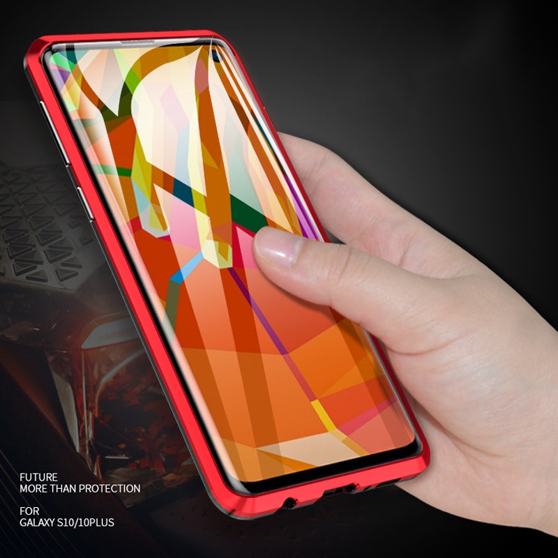 Case Samsung Galaxy S10 #เคสฝาหลัง LUPHIE กรอบโลหะแม่เหล็ก + กระจก Detachable Magnetic Metal Frame + Tempered Glass Back