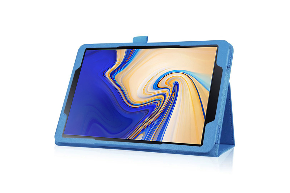 เคส Samsung Galaxy Tab S4 10.5นิ้ว T830/T835 #เคสฝาพับหนัง PU ผิวลิ้นจี่ Litchi Skin Leather Case