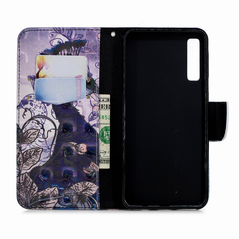 Case Samsung Galaxy A7 (2018) A750 #เคสฝาพับหนัง PU พิมพ์ลายแบบกระเป๋าสตางค์ลายน่ารักๆ