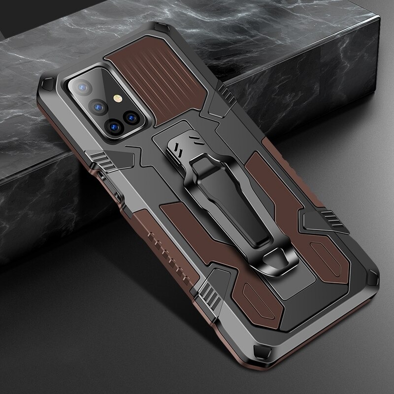 Case Samsung Galaxy A71 #เคสฝาหลังกันกระแทกมีคลิบหนีบ ไฮบริด พลาสติก+TPU Heavy Duty Rugged Hybrid