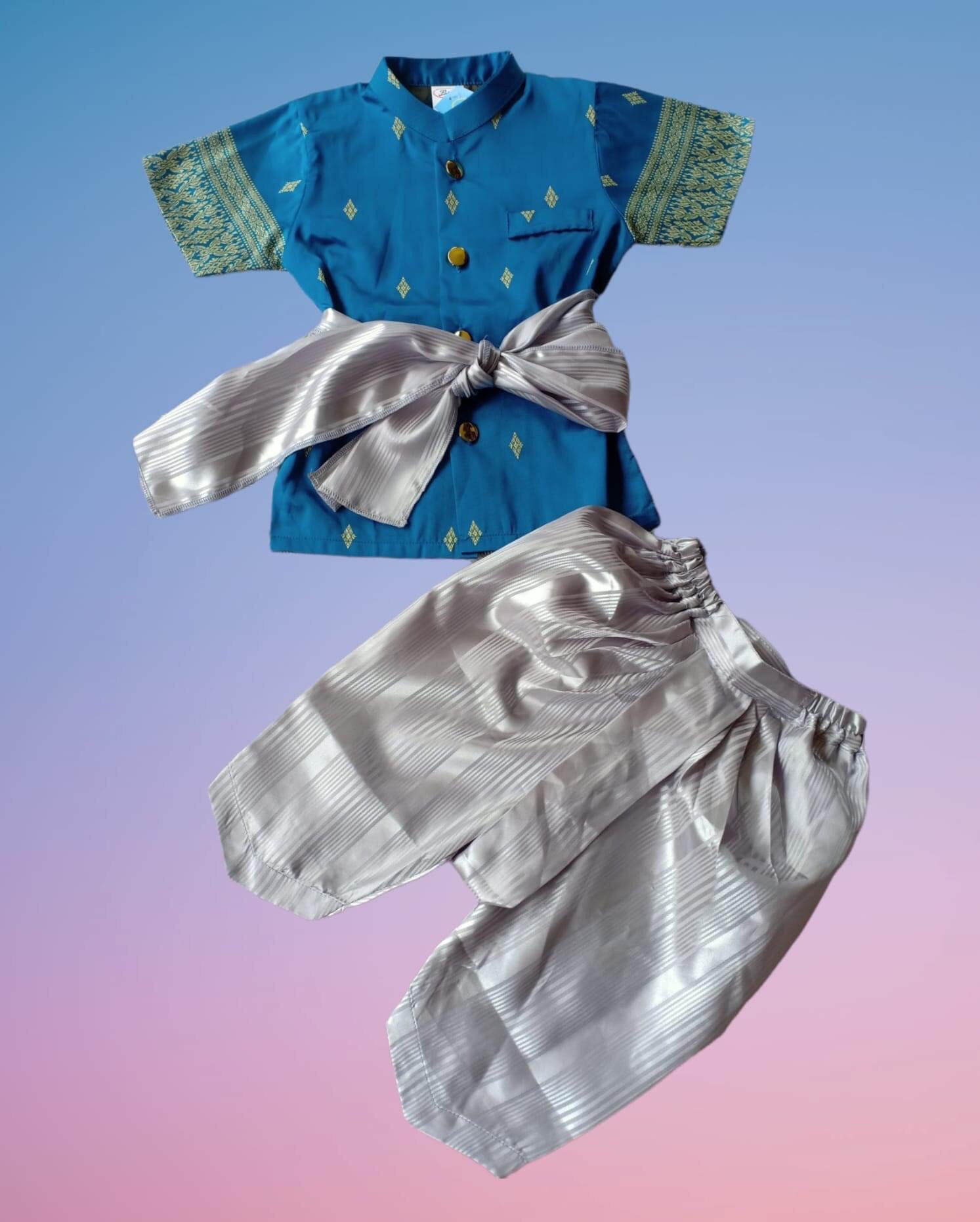 ชุดไทยเด็กชาย ชุดพี่หมื่น ครบเซตเสื้อโจงผ้าคาด