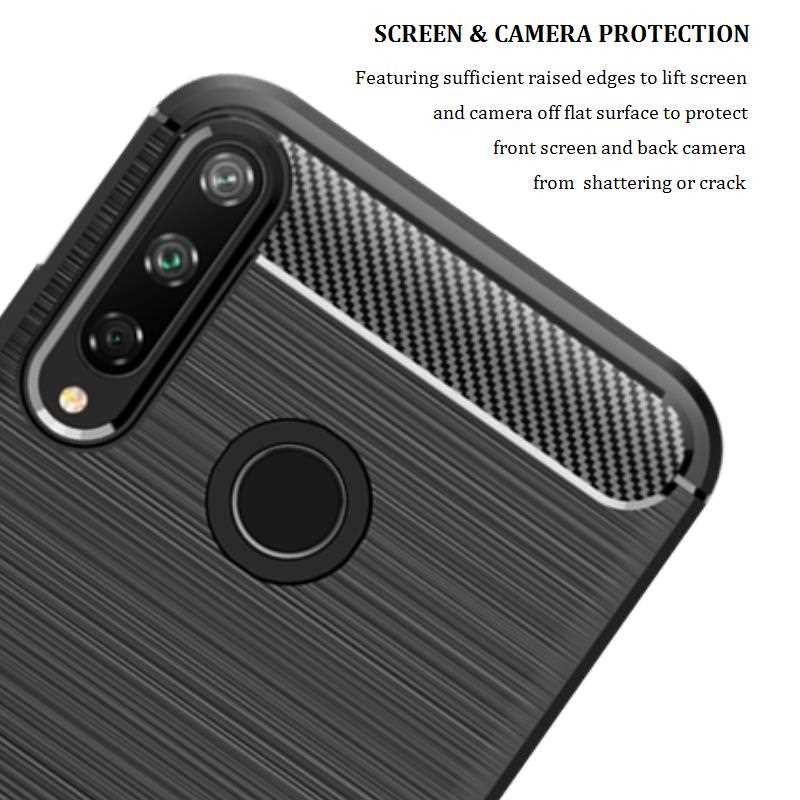 เคส Huawei Y7p #เคสคาร์บอนไฟเบอร์ ผิวขัดแปรง Brushered TPU Back Case