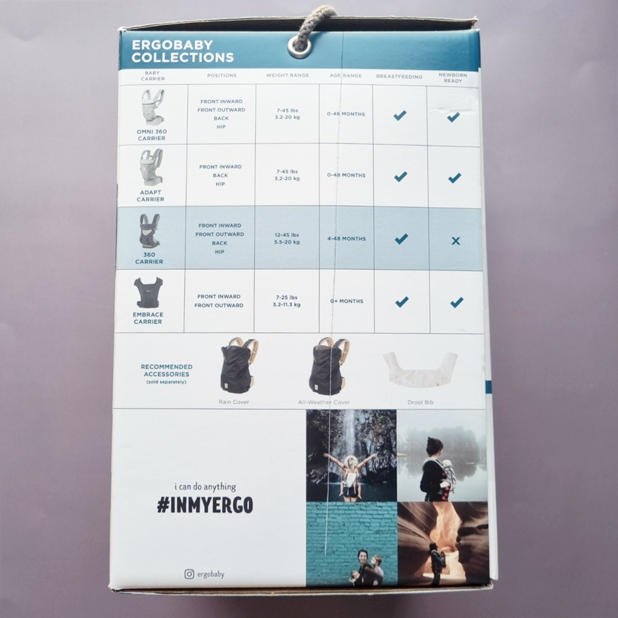 Ergobaby® 360 All Positions Baby Carrier Cool Air Mesh for Baby to Toddler Weight 5.5-20 kg, Carbon Grey เป้อุ้มเด็ก