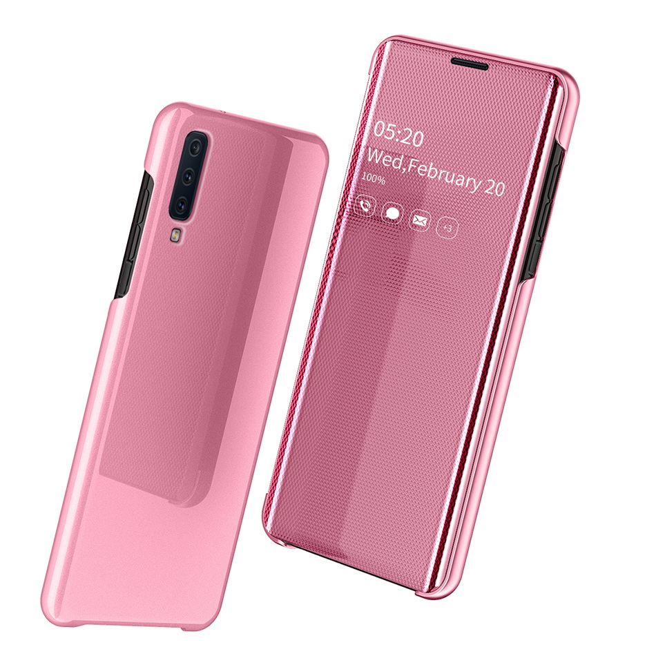 Case Samsung Galaxy A7 (2018) #เคสฝาพับแบบ Window Mirror Surface