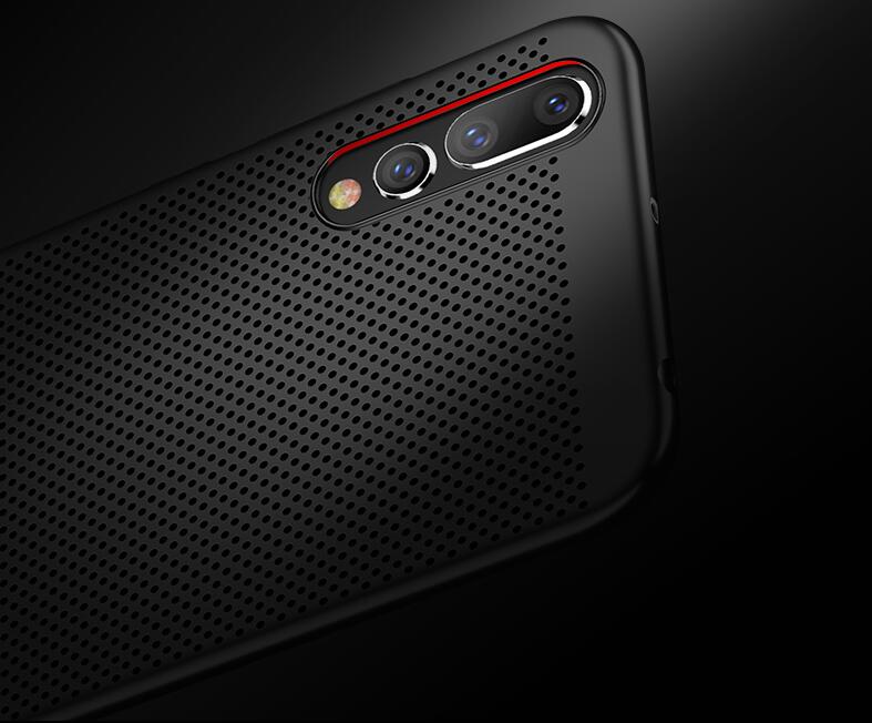 Case Huawei P20 Pro #เคสฝาหลังพลาสติกรูตะแกรงช่วยระบายความร้อน Hollow Mesh PC Shell