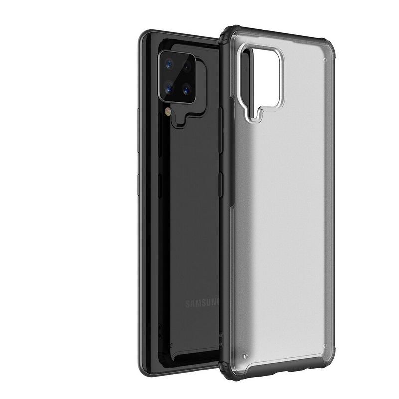 เคส Samsung Galaxy A42 5G #เคสฝาหลังโปร่งแสงสีขุ่นขอบทึบ +TPU Hybrid Case