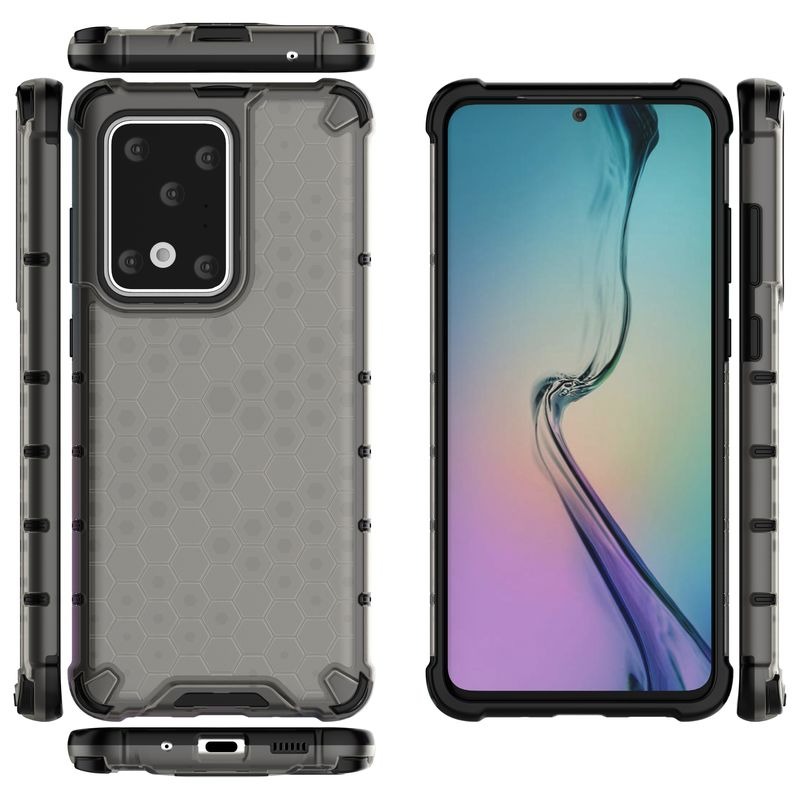 Case Samsung Galaxy S20 Ultra / S20 Ultra 5G #เคสฝาหลังกันกระแทก Honeycomb Shock Absorber TPU + PC + Silicone Hybrid