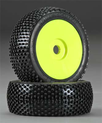 PRO-9014-22 Crime Fighter (M3) Tires Pre Mounted Velocity Yellows Wheels (2-pack)