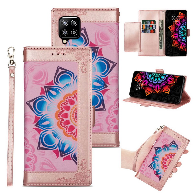 เคส Samsung Galaxy A42 5G #เคสฝาพับหนัง PU แบบกระเป๋าสตางค์พิมพ์ลาย