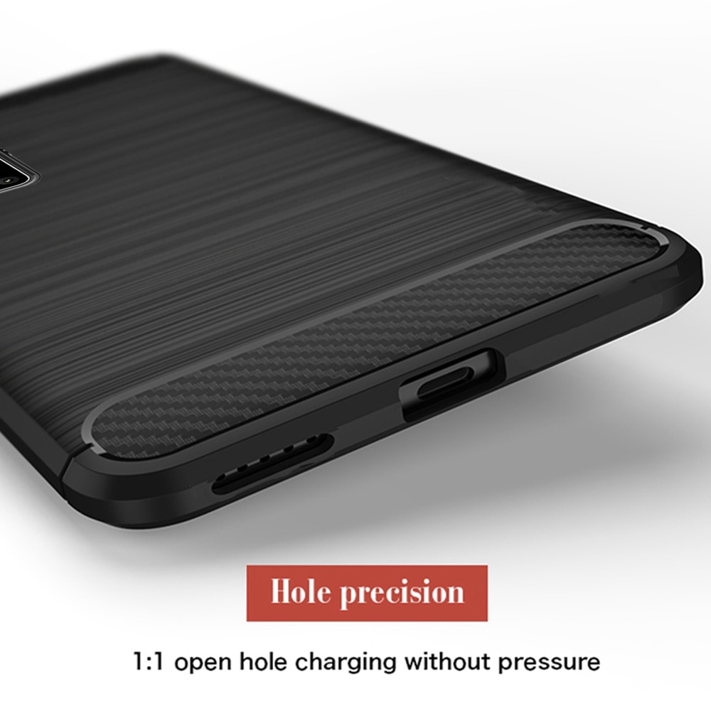 Case Samsung Galaxy Note 10 Lite #เคสฝาหลัง TPU นิ่มคาร์บอนไฟเบอร์ผิวแบบขัดแปรง