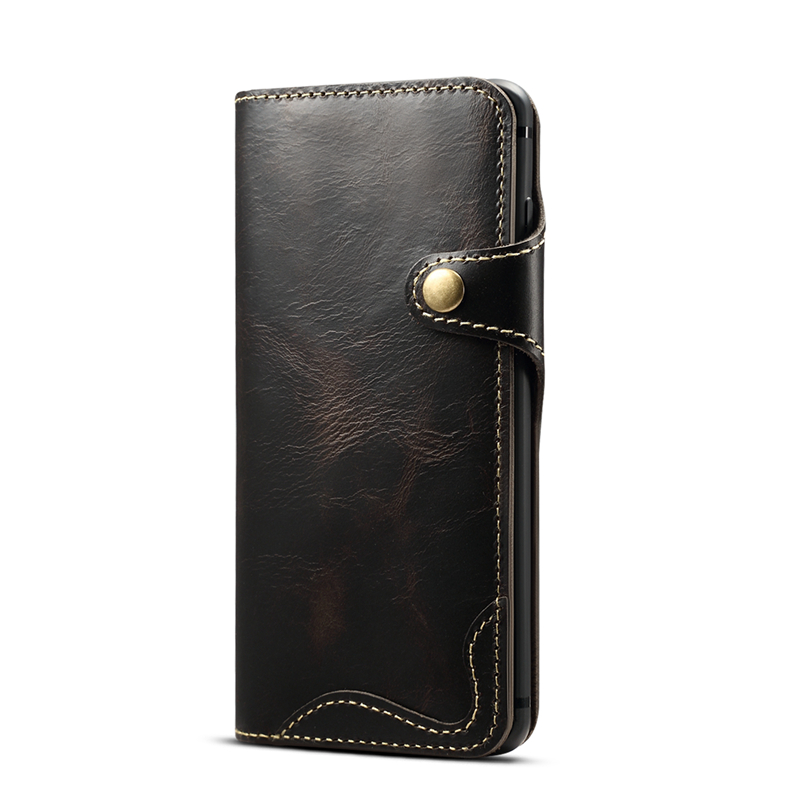 Case Samsung Galaxy S10 #เคสฝาพับหนังแท้พร้อมสายคล้อง Genuine Wallet Leather Phone Cover with Lanyard