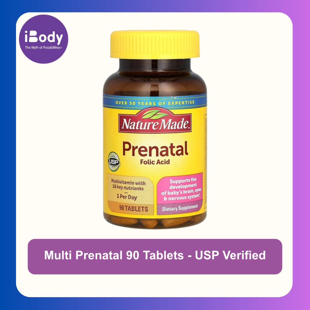 วิตามินเตรียมตัวตั้งครรภ์ Multi Prenatal 90 เม็ด- USP Verified (Nature Made®)