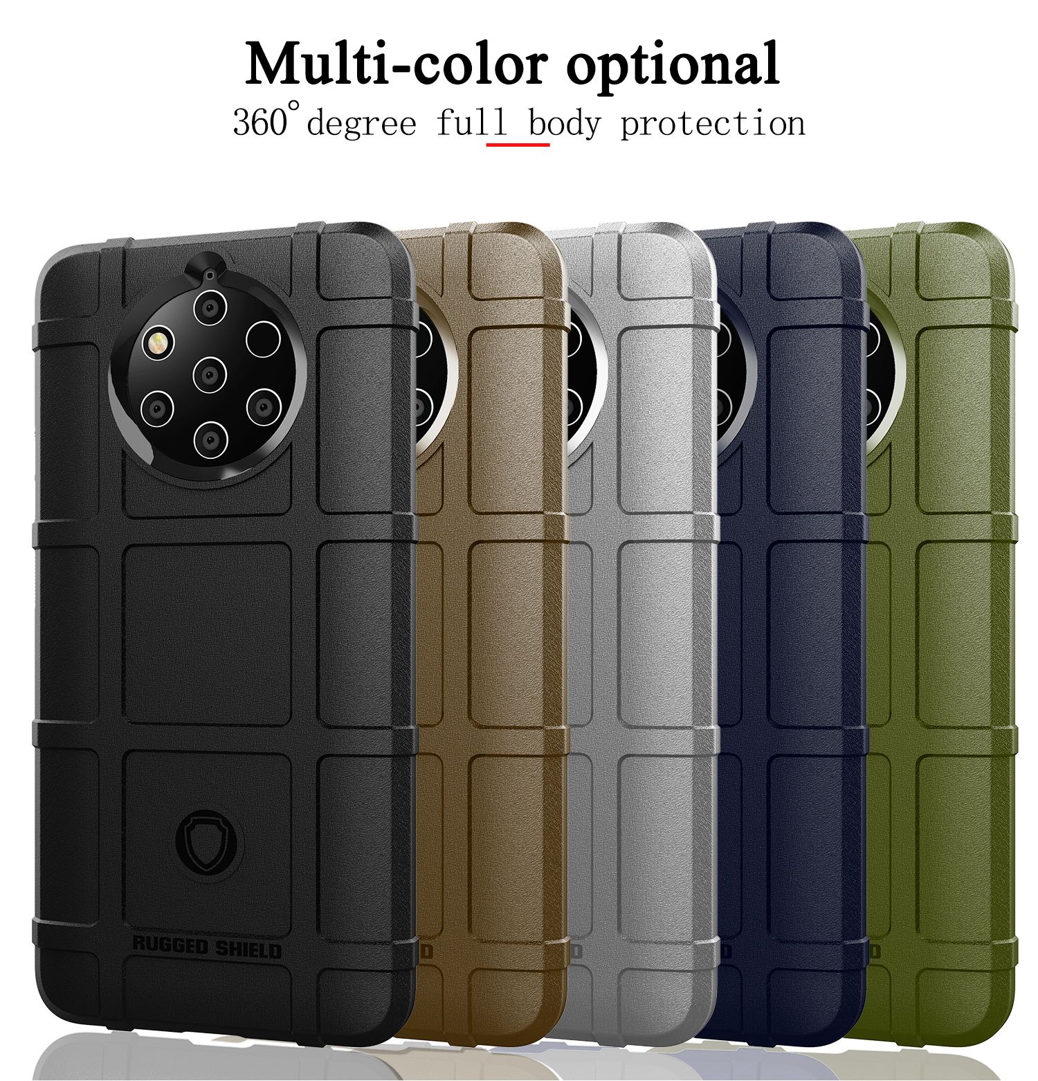 Case Nokia 9 PureView #เคสฝาหลัง Rugged Shield Series Soft Silicone Shock Absorption Matte กันกระแทก