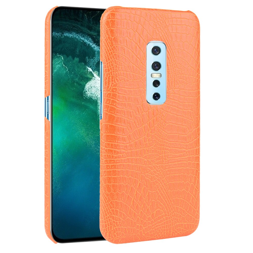 Case vivo V17 Pro #เคสฝาหลังพลาสติกแข็งเคลือบหนัง PU ลายผิวหนังจระเข้
