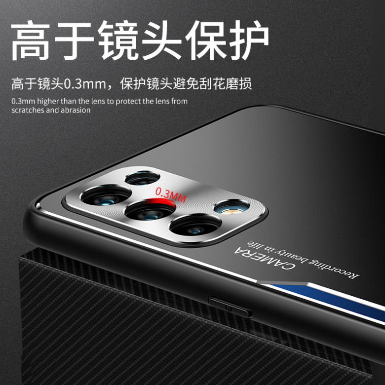 เคส OPPO Reno 5 5G #เคสฝาหลังไฮบริด Metal +TPU Shockproof metal back plate Phone Back Cover