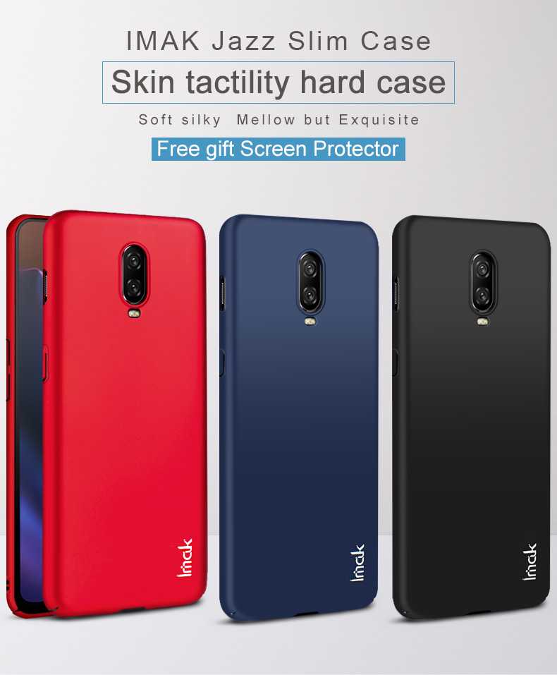 Case OnePlus 6T #เคสฝาหลังพลาสติกแข็ง IMAK Jazz Skin Feel Hard Shell + ฟิล์มกันรอยป้องกันหน้าจอ