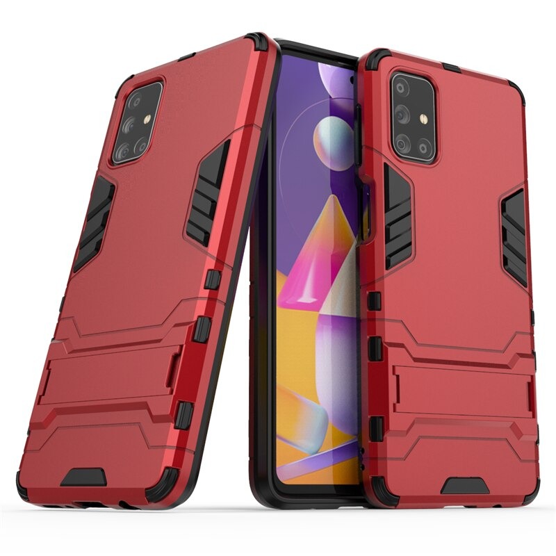 เคส Samsung Galaxy M51 #เคสฝาหลังพลาสติก ไฮบริด TPU + Kickstand