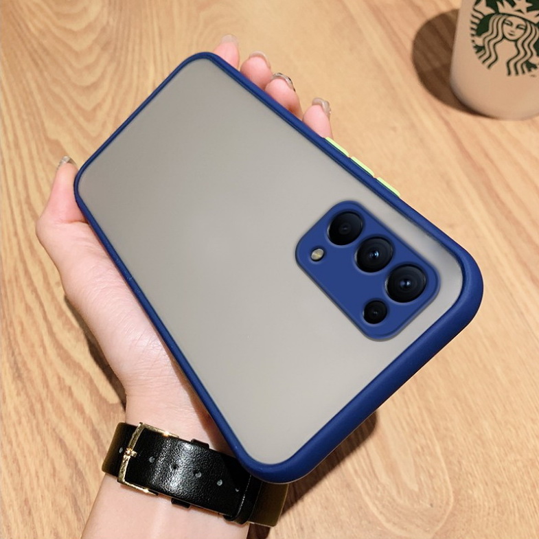 เคส OPPO Reno 5 Pro 5G #เคสฝาหลังขอบซิลิโคนิ่ม Fashion Color Liquid Frame Anti-fall Phone Case