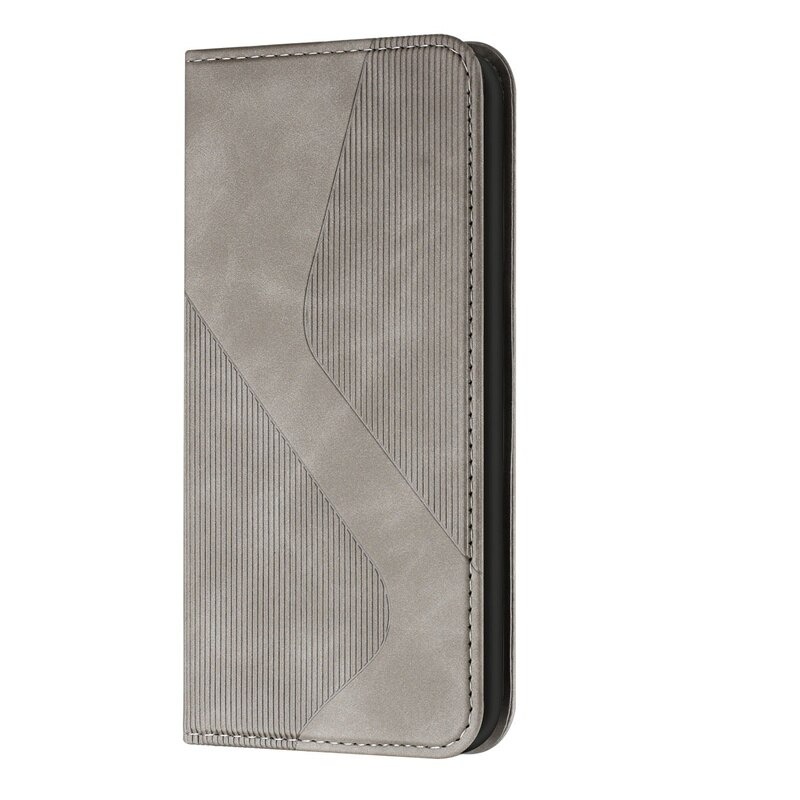 Case iPhone 14#เคสฝาพับแบบกระเป๋าสตางค์หนัง PU มีช่องใส่บัตร Magnetic Leather S Line Wallets Flip Case