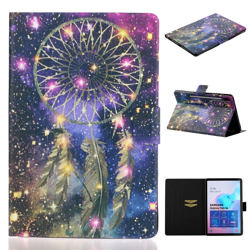 เคส Samsung Galaxy Tab S6 10.5 SM-T860 SM-T865 2019 #เคสฝาพับพิมพ์ลายหนัง PU พร้อมที่เก็บการ์ด Pattern Printing PU Leather Tablet Stand Case with Card Storage