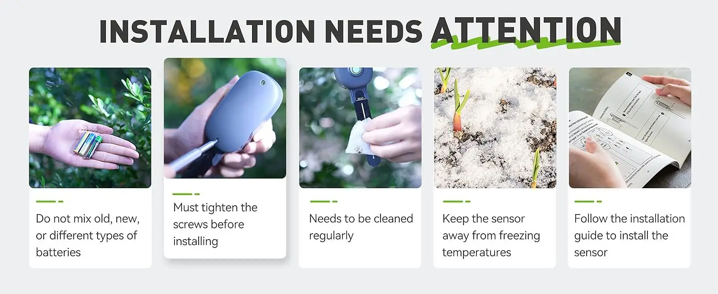 เซ็นเซอร์วัดค่าในดิน Soil Moisture Meter, Wireless Soil Moisture Meter for Garden Plant