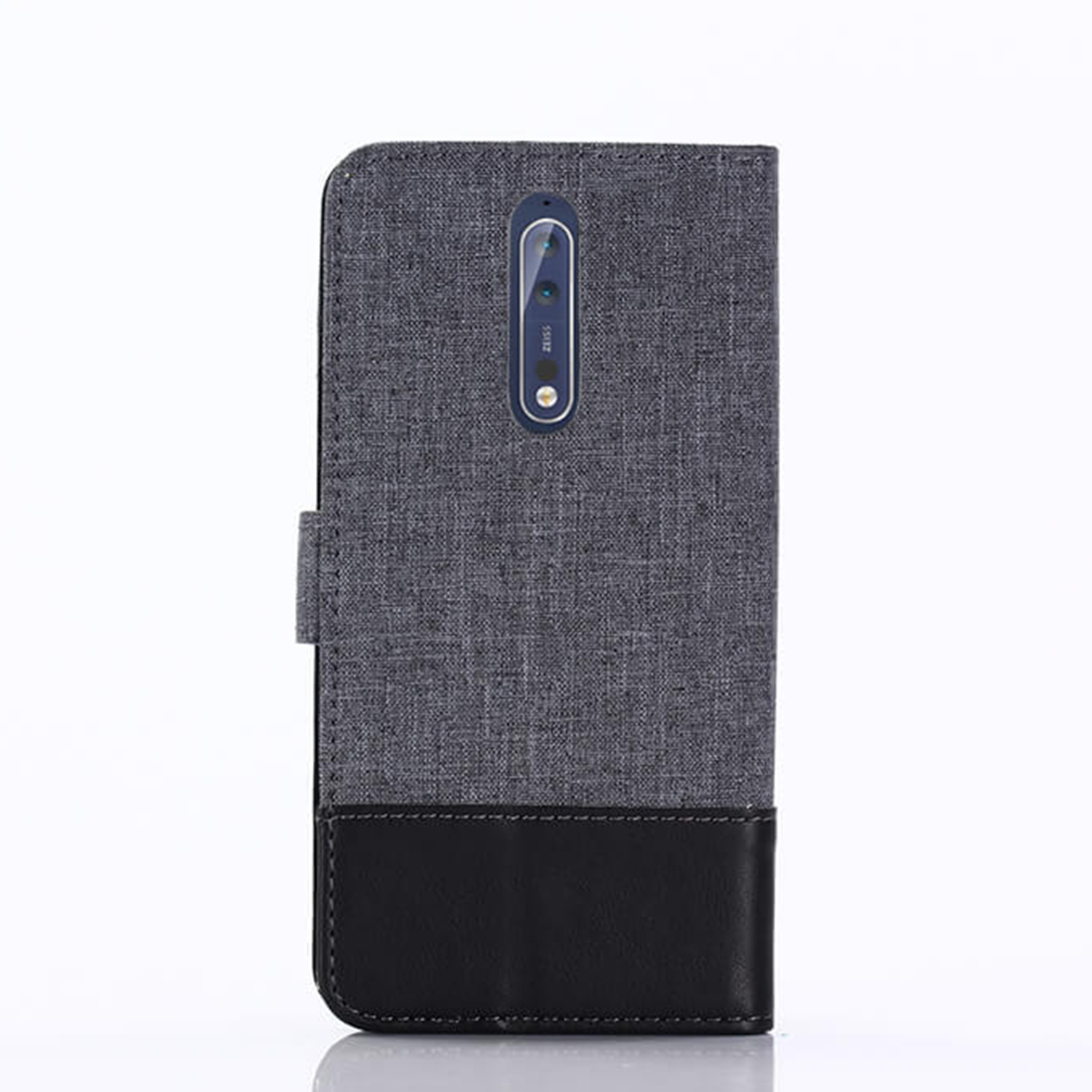 Case Nokia 8 MUXMA Splicing #เคสฝาพับหนัง PU หนัง+ผ้าใบ แบบกระเป๋าสตางค์คุณภาพดีราคาเบาๆ