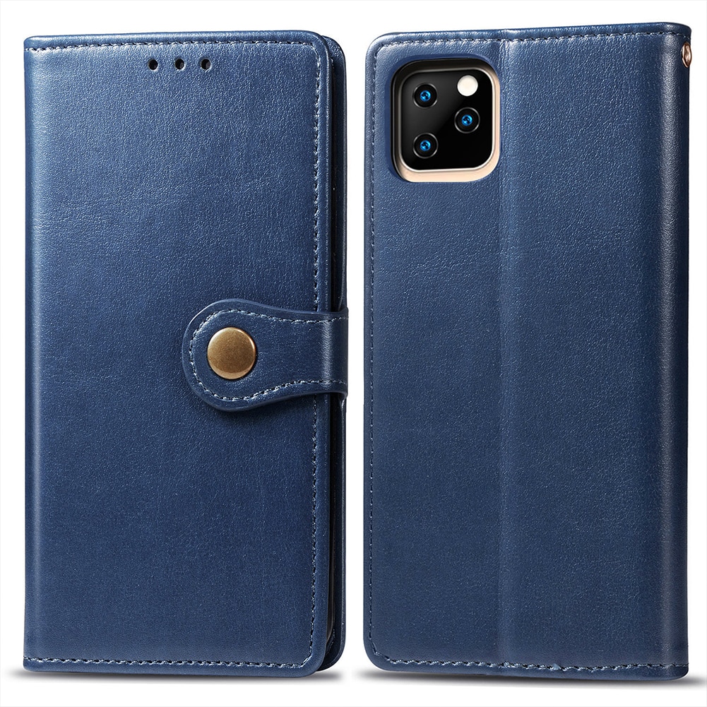 Case iPhone 11 6.1 inch #เคสฝาพับแถบปิดแม่เหล็กพับตั้งได้ Magnetic Closure Wallet Lanyard Leather