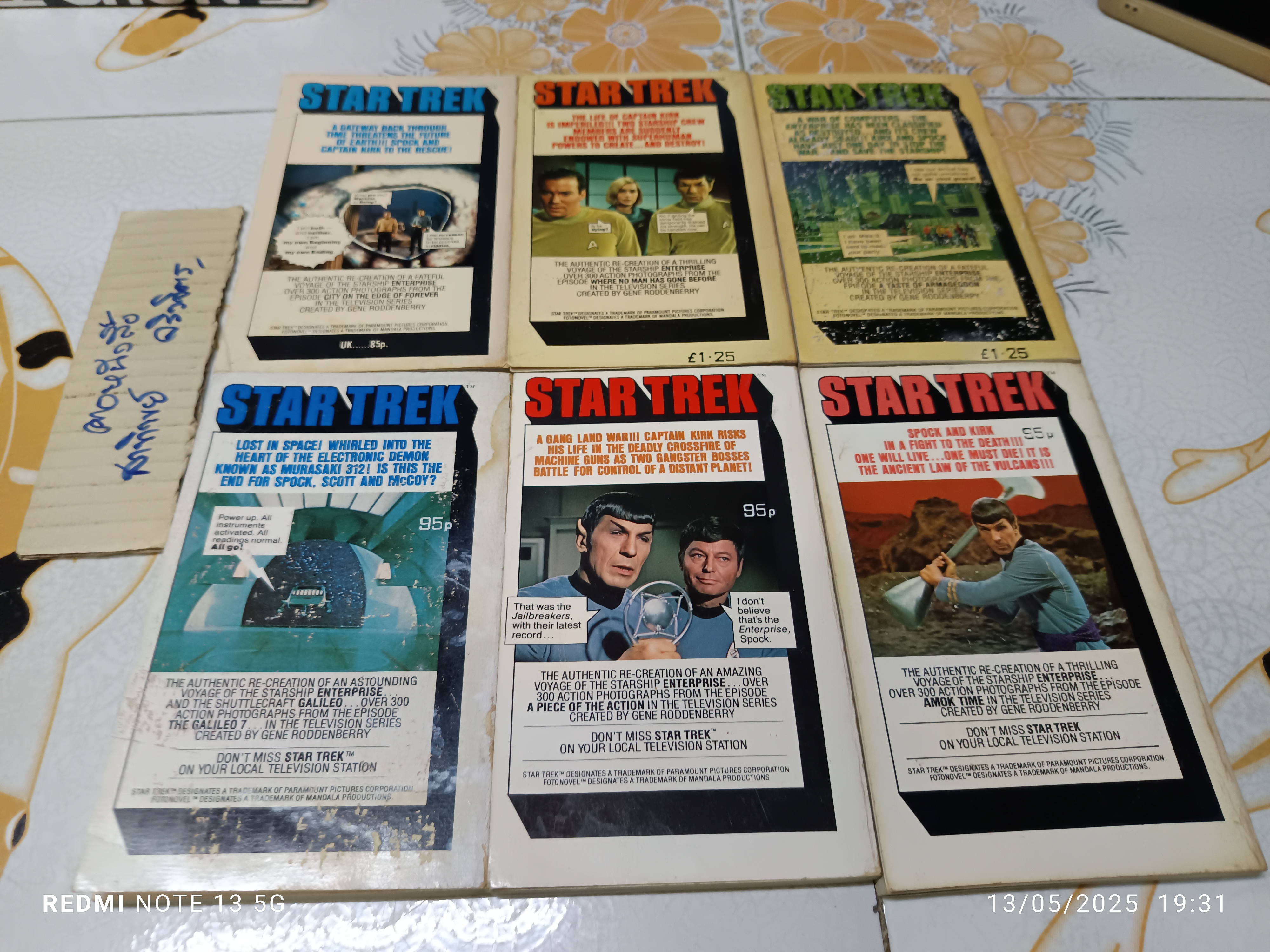 ขายรวม 6 เล่ม (12 เล่มชุด / ขาด 6 เล่ม) The Star Trek Fotonovel book series (12 books) 300 captioned full color action