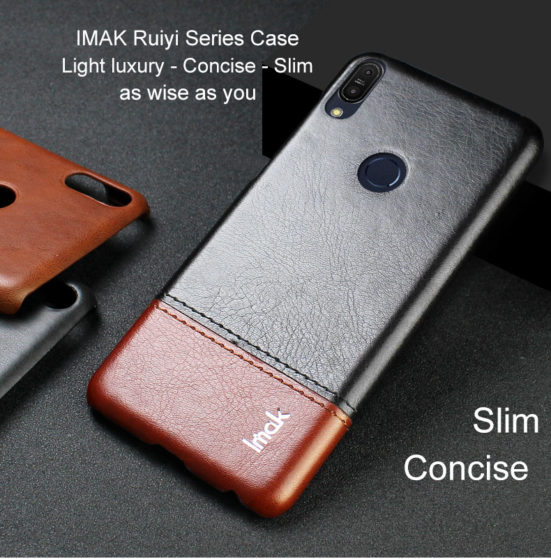เคส Asus Zenfone Max Pro (M1) ZB601KL #เคสฝาหลังพลาสติกเคลือบหนัง PU IMAK Ruiyi Series