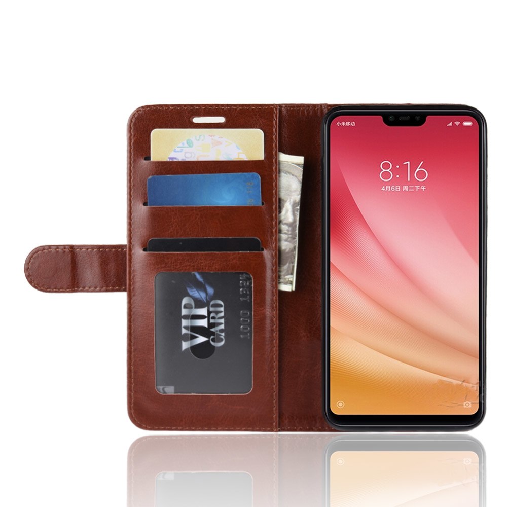 Case Xiaomi Mi 8 Lite #เคสฝาพับหนัง PU ผิวหนังม้าสไตล์กระเป๋าสตางค์ราคาเบาๆสบายกระเป๋า