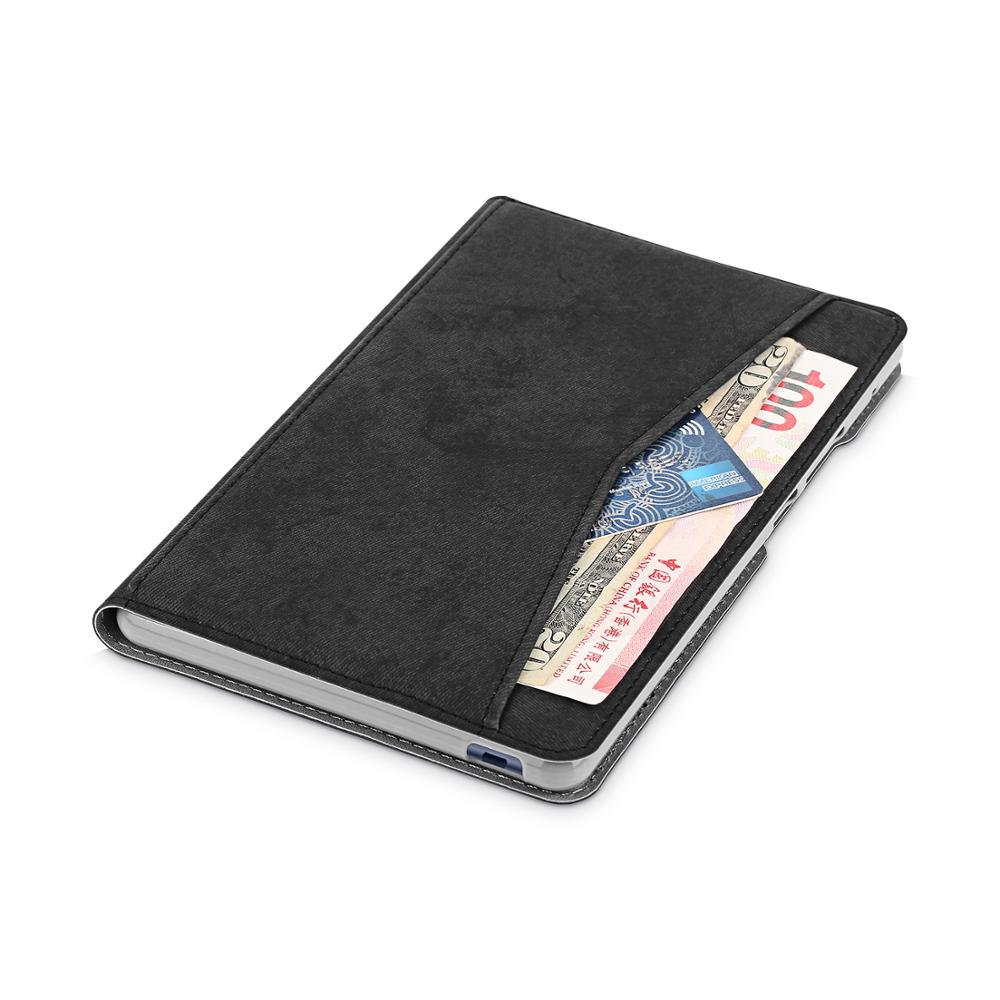 Case Huawei MatePad T8 8 นิ้ว #เคสฝาพับหนัง PU ลายผิวผ้า Soft Silicone Case Adjustable Stand Business Card Slot Cover