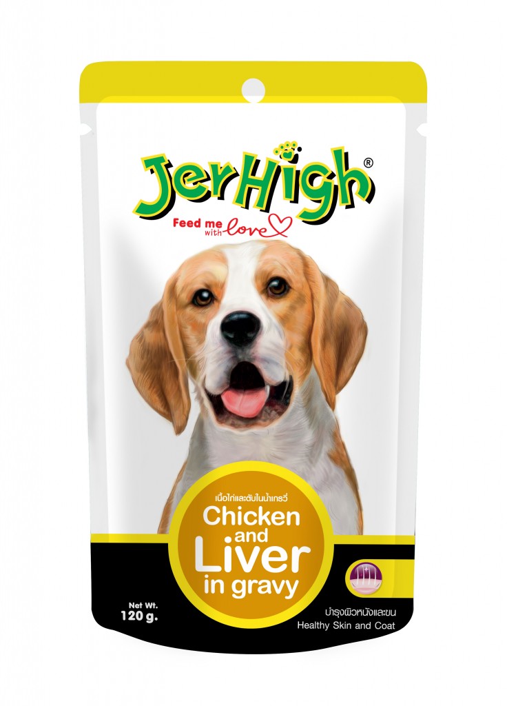 Jerhigh เปียกแบบซอง รสเนื้อไก่และตับ