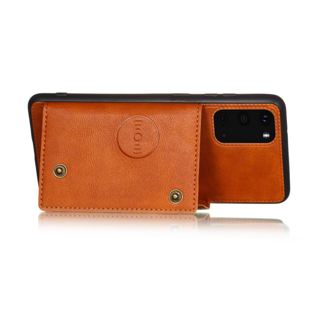 เคส Samsung Galaxy S20 FE / S20 FE 5G #เคสฝาหลัง TPU เคลือบหนัง PU มีที่เก็บบัตร PU Leather Coated TPU Card Holder Magnetic Kickstand