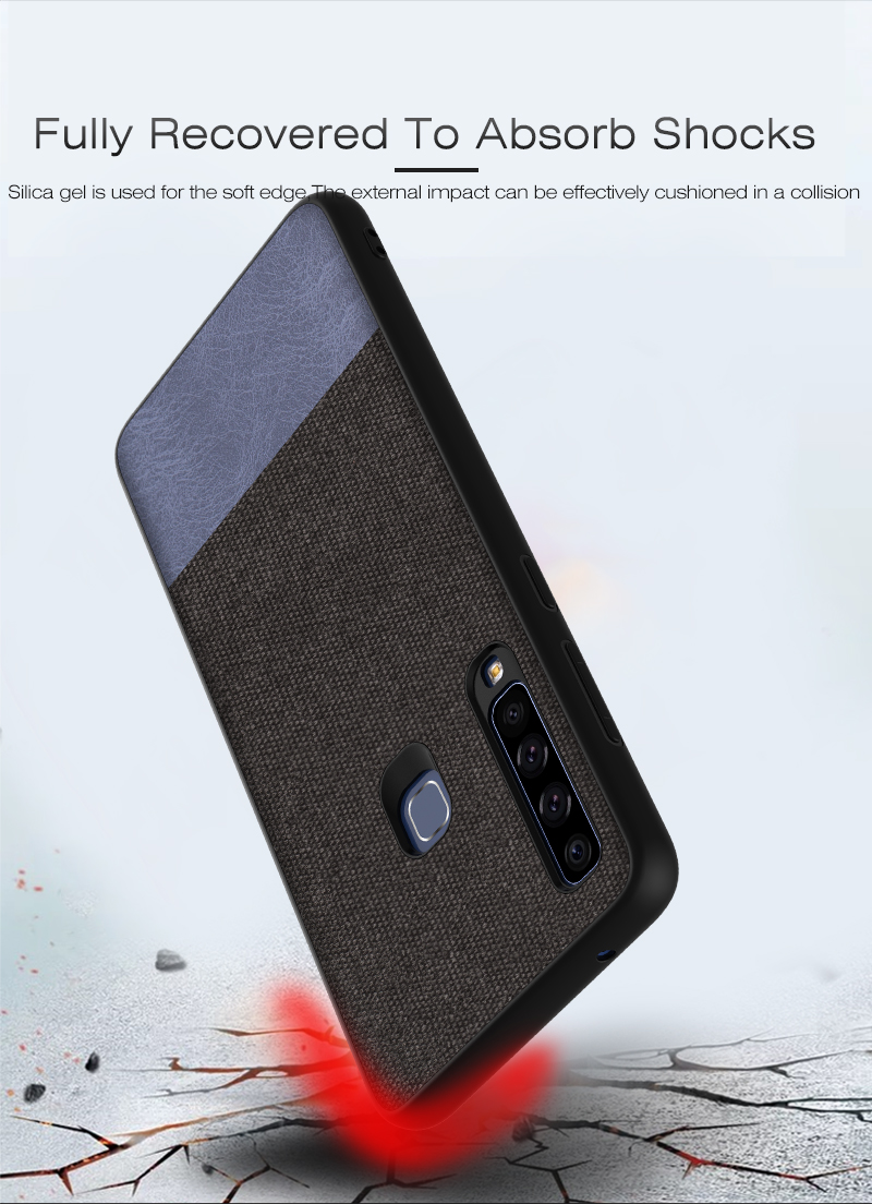 Case Samsung Galaxy A9 (2018) #เคสฝาหลังรูปแบบ Cloth Texture PU Leather + TPU