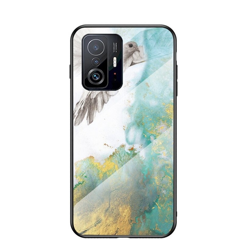 เคส Xiaomi 11T / 11T Pro #เคสฝาหลัง Gradient Color ลายหินอ่อน Glass + PC + TPU Hybrid Case