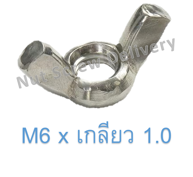 หัวน็อตหางปลา M6 x เกลียว 1.0