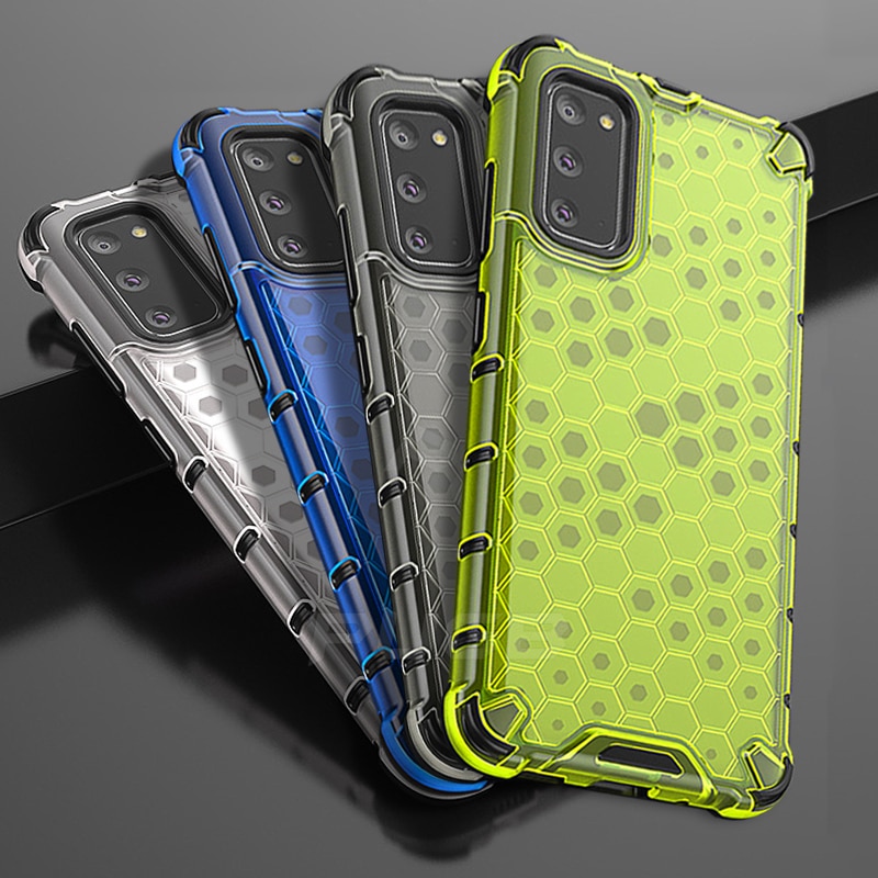 เคส Samsung Galaxy S20 #เคสฝาหลังกันกระแทก Honeycomb Shock Absorber TPU + PC + Silicone Hybrid