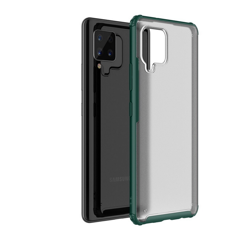 เคส Samsung Galaxy A42 5G #เคสฝาหลังโปร่งแสงสีขุ่นขอบทึบ +TPU Hybrid Case