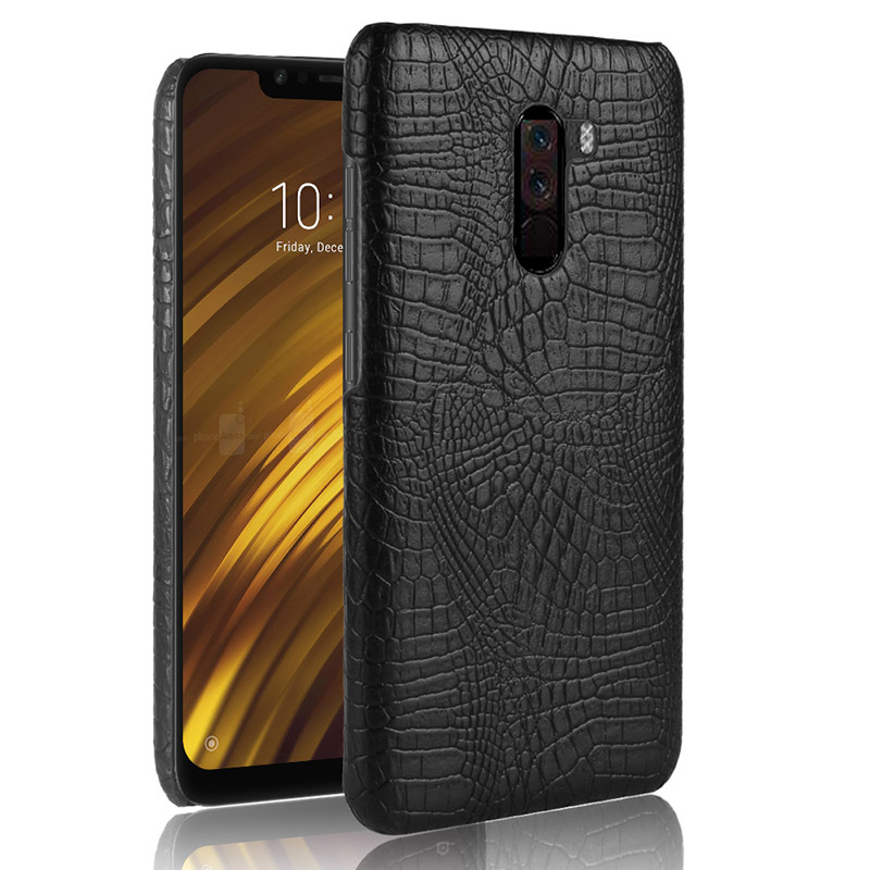 เคส Xiaomi Pocophone F1 #เคสฝาหลังพลาสติกแข็งเคลือบหนัง PU ลายผิวหนังจระเข้