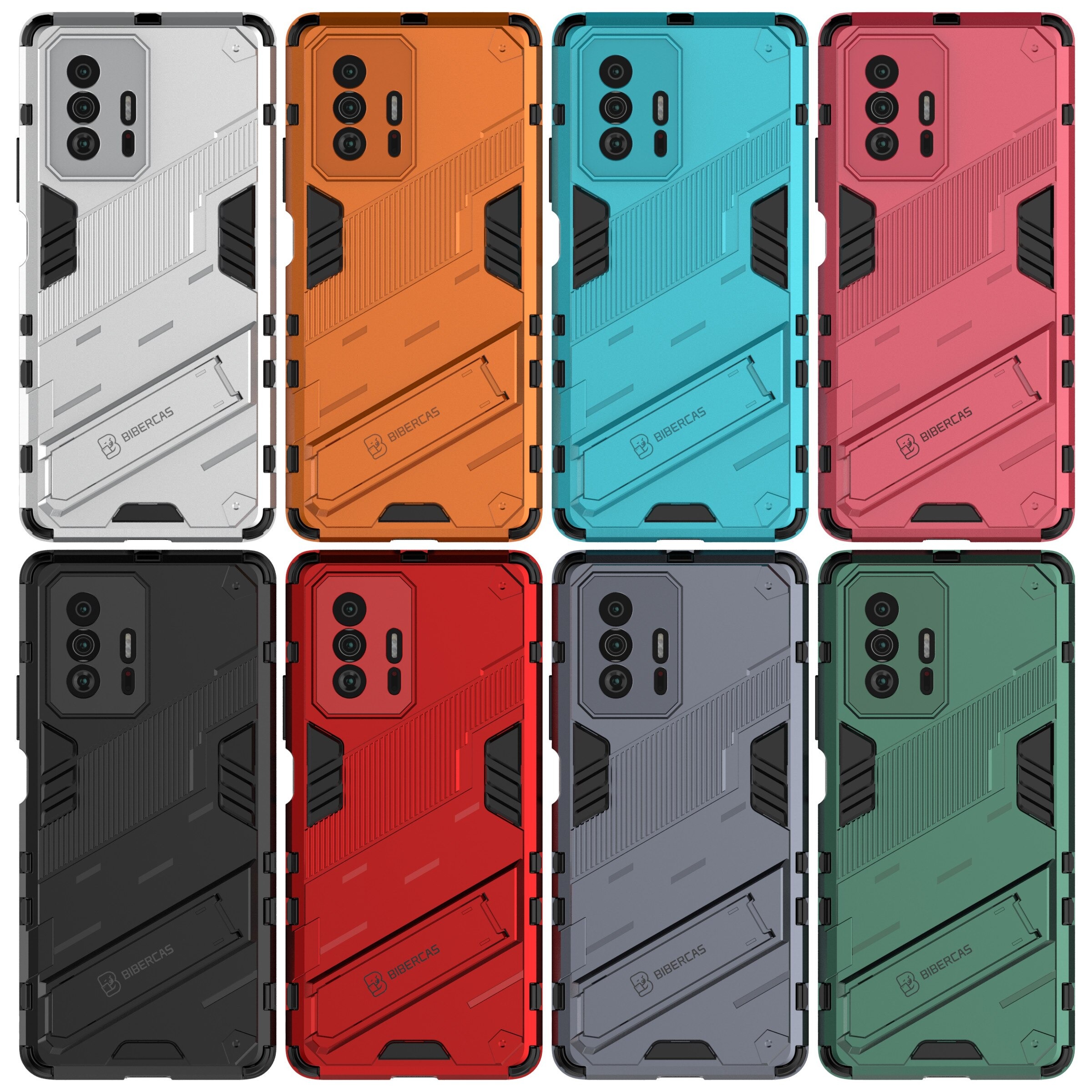 เคส Xiaomi 11T / 11T Pro#เคสฝาหลังพลาสติก ไฮบริด TPU + Kickstand