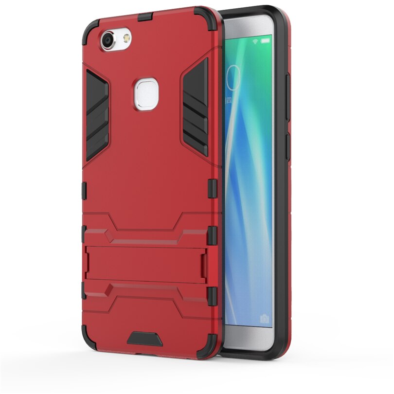 Case Vivo V7 Plus #เคสฝาหลังพลาสติก ไฮบริด TPU + Kickstand