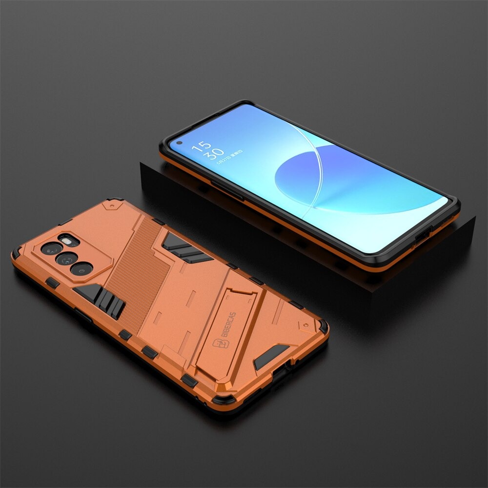 เคส OPPO Reno 6Z 5G #เคสฝาหลังพลาสติก ไฮบริด TPU + Kickstand