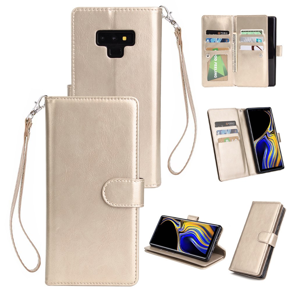 Case Samsung Galaxy Note 9 #เคสฝาพับหนัง PU แบบกระเป๋าสตางค์มีช่องใส่บัตร 9 ช่อง