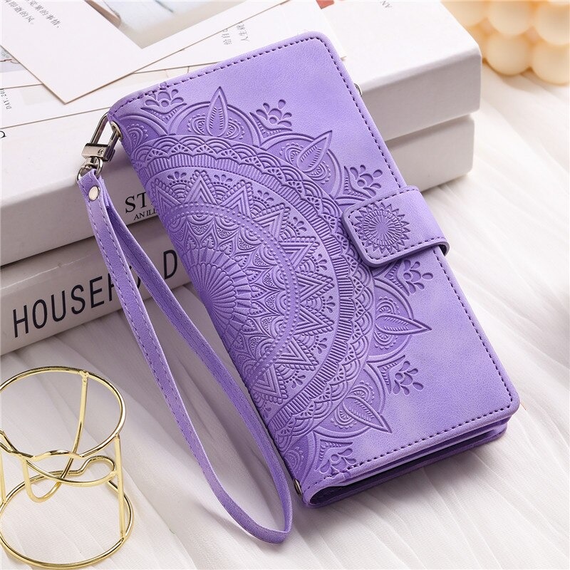 เคส vivo V21 5G#เคสฝาพับหนัง PU ลายดอกไม้มีช่องซิป Zipper Wallet Luxury Phone Bag Case