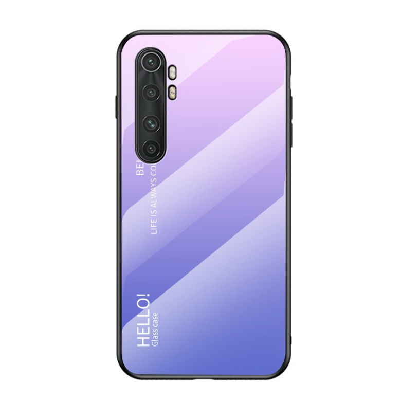 เคส Xiaomi Mi Note 10 Lite #เคสฝาหลัง Gradient Color Glass + PC + TPU Hybrid Case
